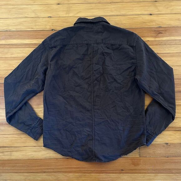 Frank & Eileen Luke 100% Cotton Button Up in Chocolate Brown Size M - Picture 2 of 5